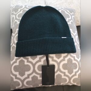 Hiso Knit Beanie Hat Dark Green